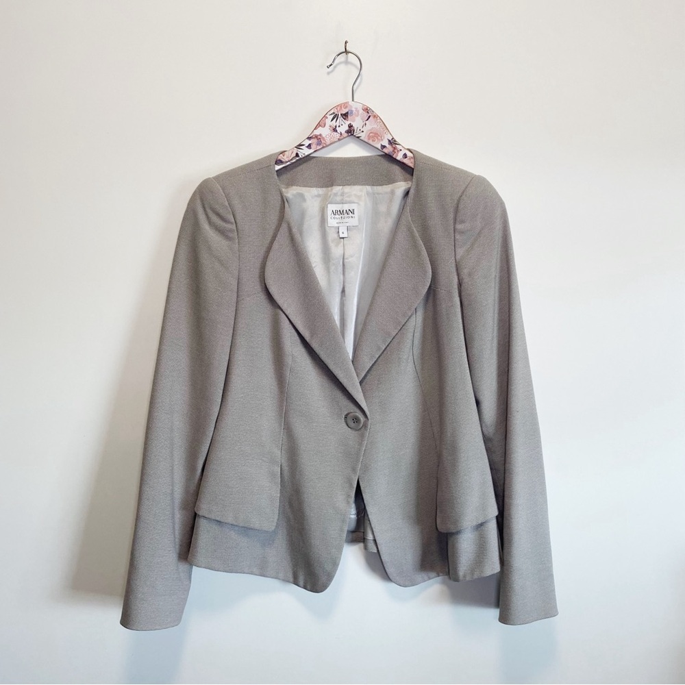 ARMANI Collezioni Womens Giacca Jacket Blazer Gray Business Size 6